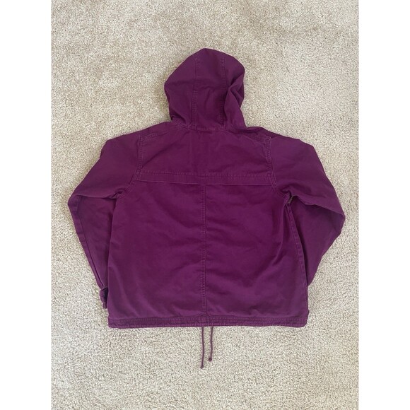 Columbia Women’s Purple Hooded Utility Chore Jacket Medium Zip Up Magenta - Picture 4 of 6
